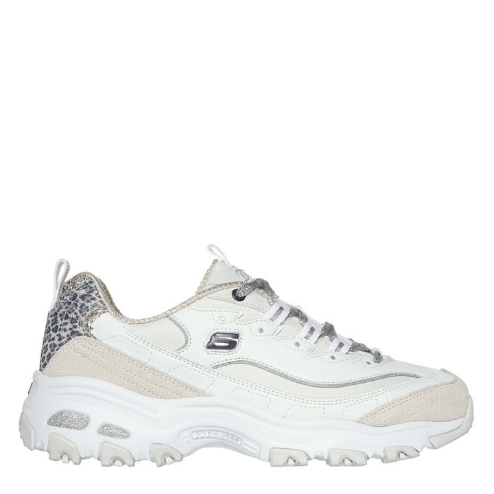 Skechers Women's White Dlite Chic Low-Top Trainers in Size 6, Sports Direct