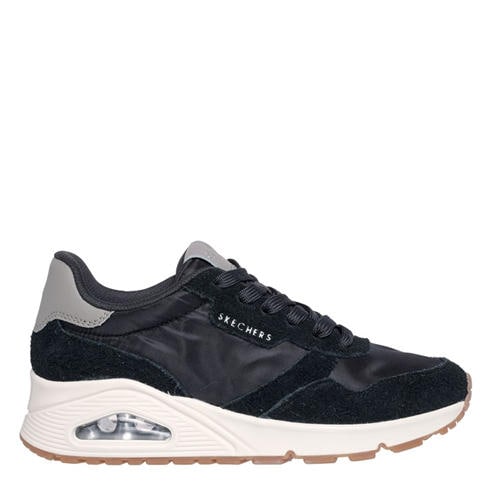Skechers - Women's Hairy Suede and Mesh Lace-Up Low-Top Trainers