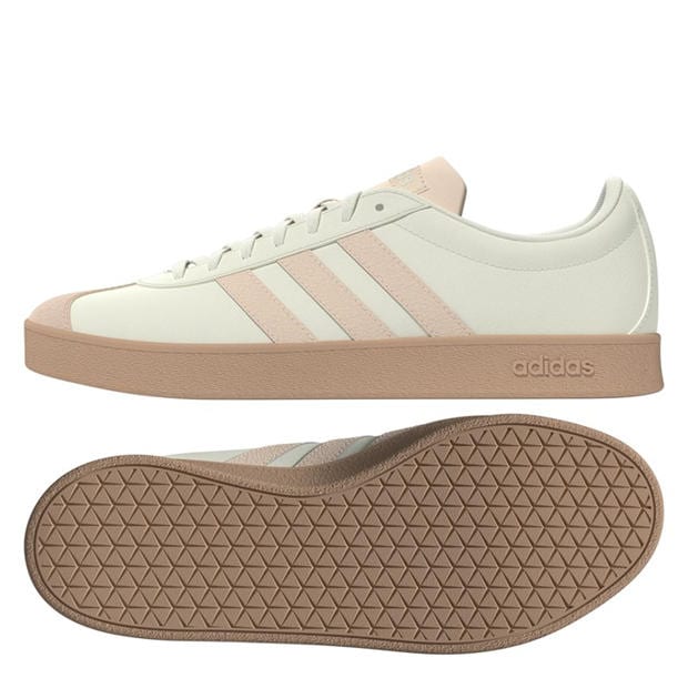 White/Peach - adidas - VL Court Base Womens Shoes