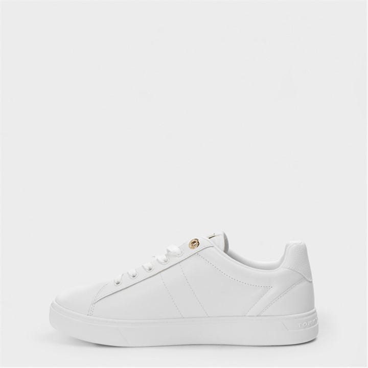 Tommy Hilfiger Women's White Elevated Court Trainers in Size 6.5, Sports Direct