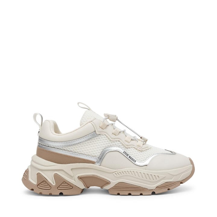 Steve Madden Women's Beige Android-E Trainers in Size 6, Sports Direct