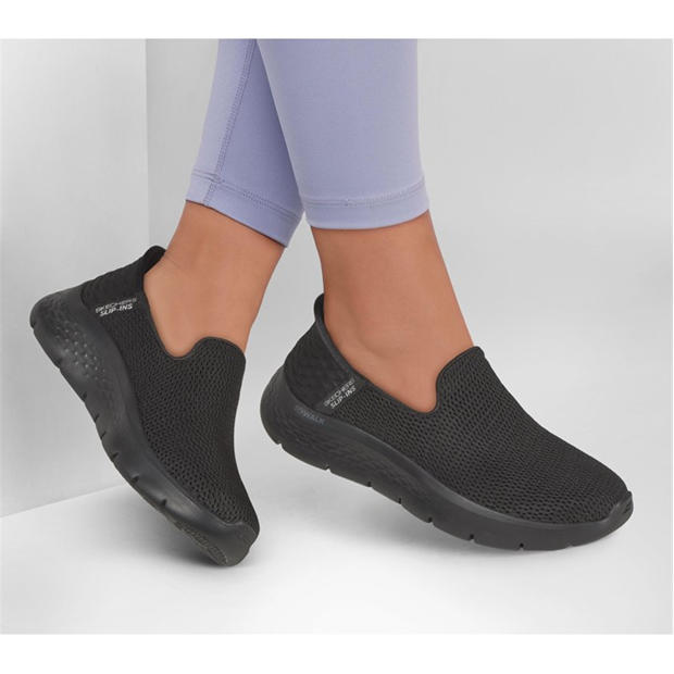 Black - Skechers - Athletic Mesh Slip-Ins Slip On Trainers Womens