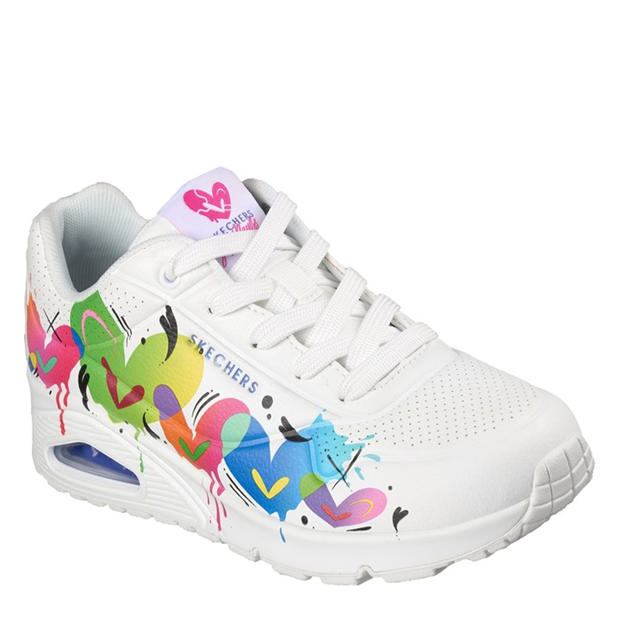White/Multi - Skechers - Women's Casual Low-Top Trainers