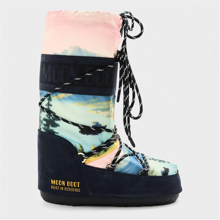Moon Boot Women's Blue Postcard Snow Boots in Size 4, Sports Direct