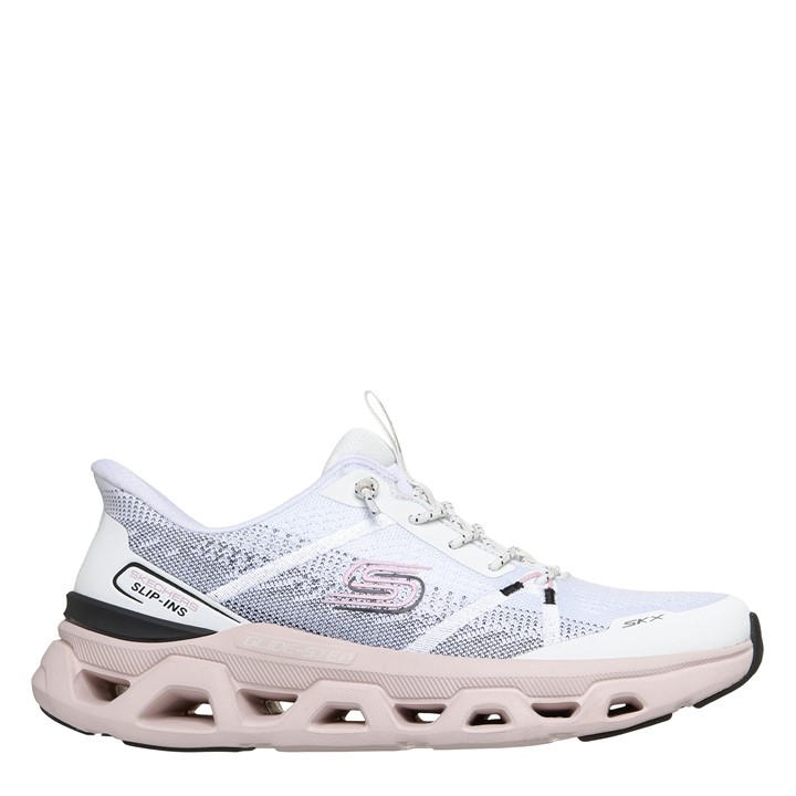 Skechers Women's White Engineered Mesh Knotted Bungee Slip On Trainers in Size 6, Sports Direct