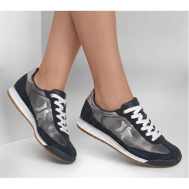 Black/Silver - Skechers - Women's Casual Low-Top Trainers