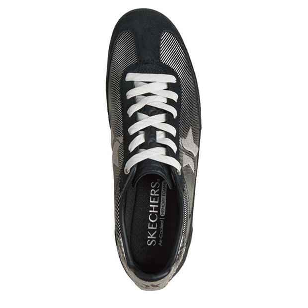 Black/Silver - Skechers - Women's Casual Low-Top Trainers