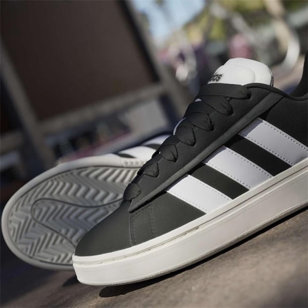 Black/White - adidas - Grand Court Alpha 00s Low-Top Trainers Womens