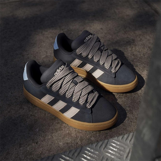 Navy/Pink/Gum - adidas - Grand Court Alpha 00s Low-Top Trainers Womens