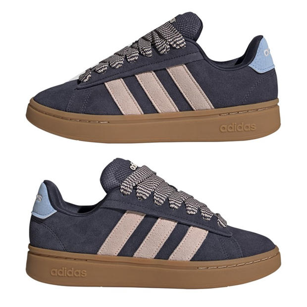 Navy/Pink/Gum - adidas - Grand Court Alpha 00s Low-Top Trainers Womens