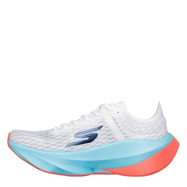 White/Turq - Skechers - AERO Tempo Elite Running Trainers Womens