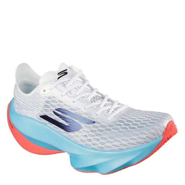 White/Turq - Skechers - AERO Tempo Elite Running Trainers Womens