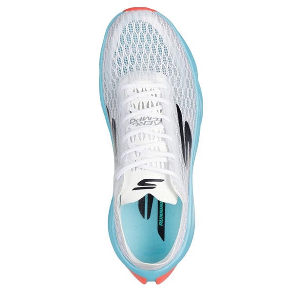 White/Turq - Skechers - AERO Tempo Elite Running Trainers Womens