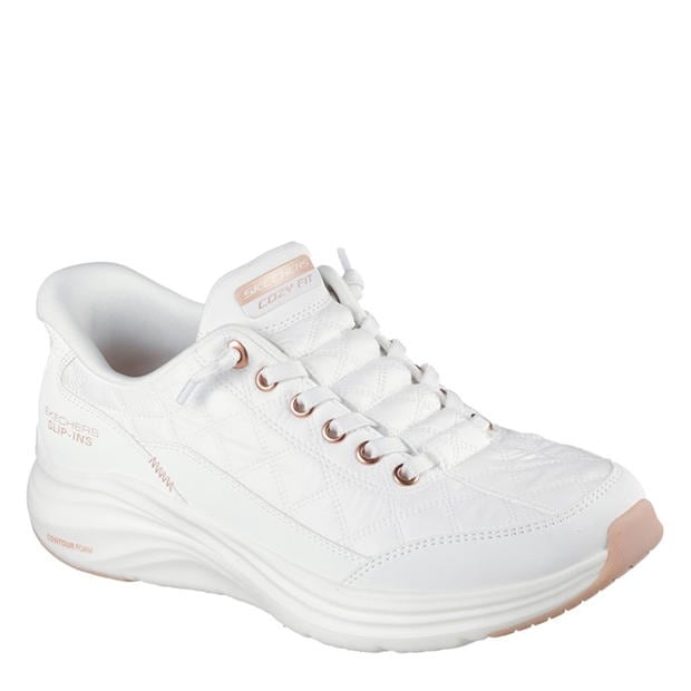 White/RoseGold - Skechers - Contour Foam Runners Womens