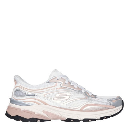 Skechers - Metallic Overlay Mesh Lace-Up Slip- Runners Womens