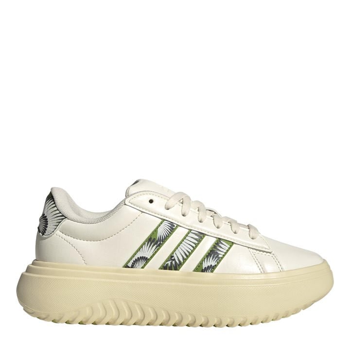 Adidas Women's Cream Grand Court Platform Shoes in Size 7.5, Sports Direct