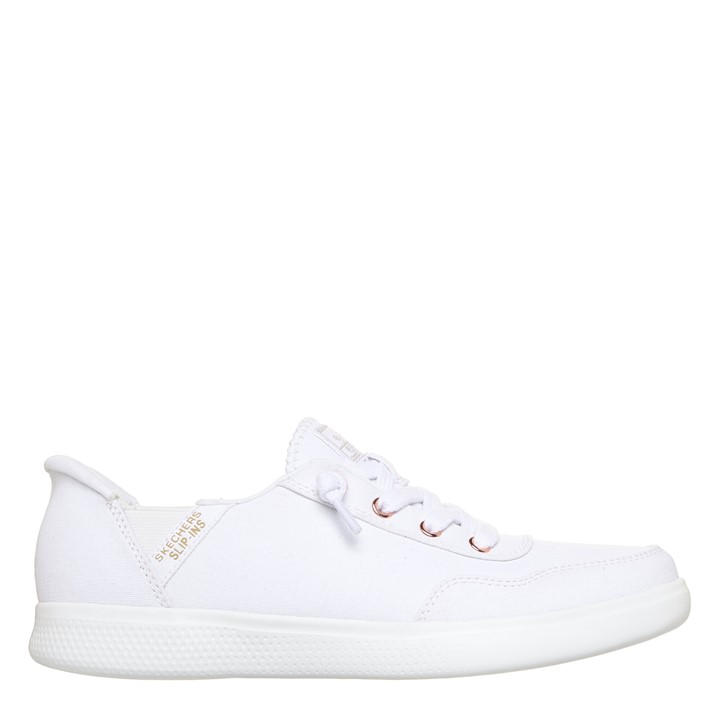 Skechers Women's White Bobs Skipper Keep It Sweet Slip On Trainers in Size 4, Sports Direct