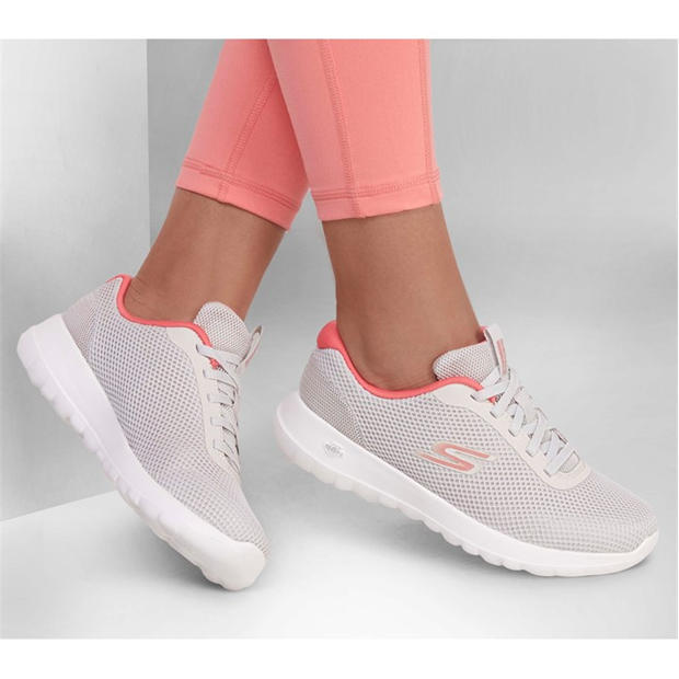 Off White/Pink - Skechers - Athletic Mesh Bungee W Color Pop Li Slip On Trainers Womens