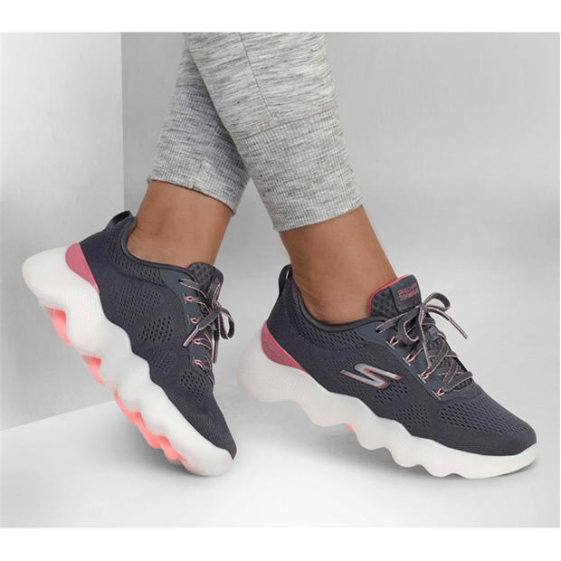Grey/Pink - Skechers - Women's Slip On Trainers
