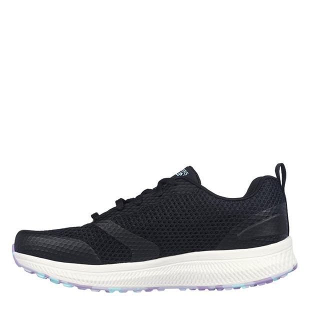 Black/Lavender - Skechers - Circular Mesh Lace Up W Marbled Rub Slip On Trainers Womens