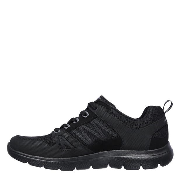 Black/Black - Skechers - Mono Mesh Qtr Lace-Up W Mf Low-Top Trainers Womens