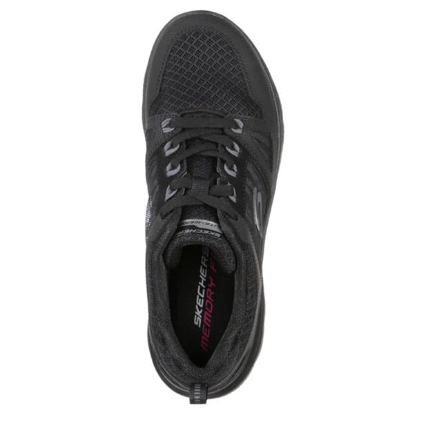 Black/Black - Skechers - Mono Mesh Qtr Lace-Up W Mf Low-Top Trainers Womens