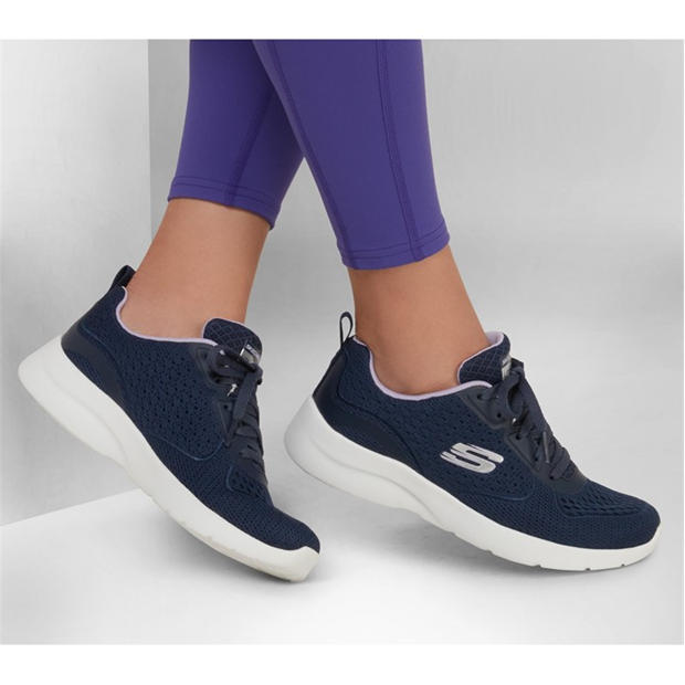 Navy/Lavender - Skechers - Dynamight 2.0 Low-Top Trainers Womens