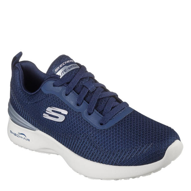 Navy - Skechers - 3d Print Mesh Lace-Up W Memory Foa Slip On Trainers Womens