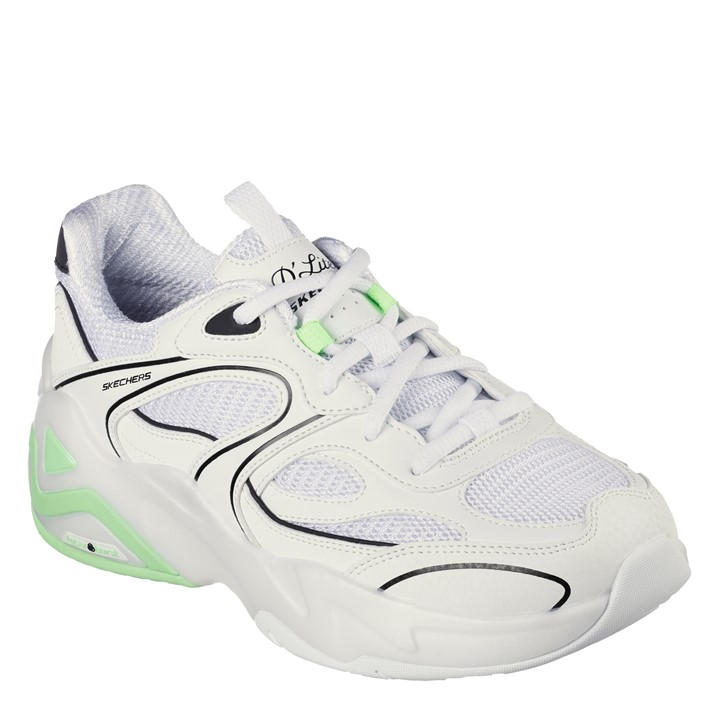 Skechers Women's White Dl Hyperburst Slip On Trainers in Size 5.5, Sports Direct
