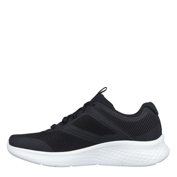 Black/White - Skechers - Qtr Hotmelt Overlay Mesh Lace-Up W Slip On Trainers Womens