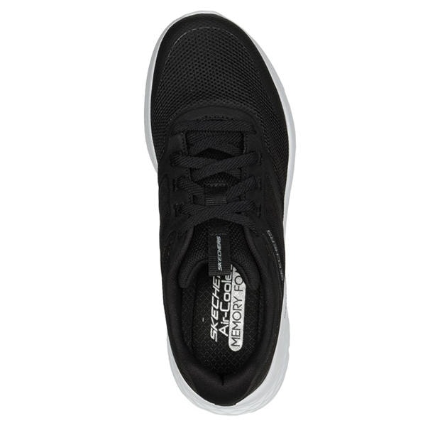 Black/White - Skechers - Qtr Hotmelt Overlay Mesh Lace-Up W Slip On Trainers Womens
