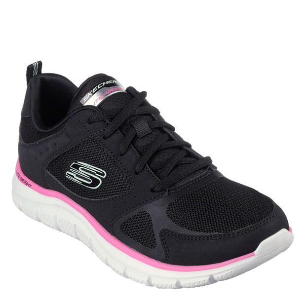 Black/Pink - Skechers - Women's Track Casual Low-Top Trainers