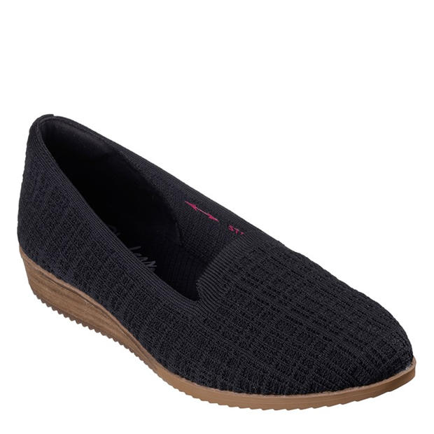 Black - Skechers - Cleo Sawdust Slip On Trainers Womens