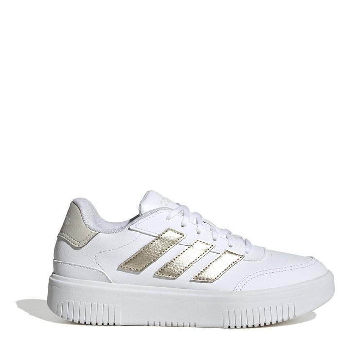 Adidas Women's White Courtblock Trainers in Size 8, Sports Direct