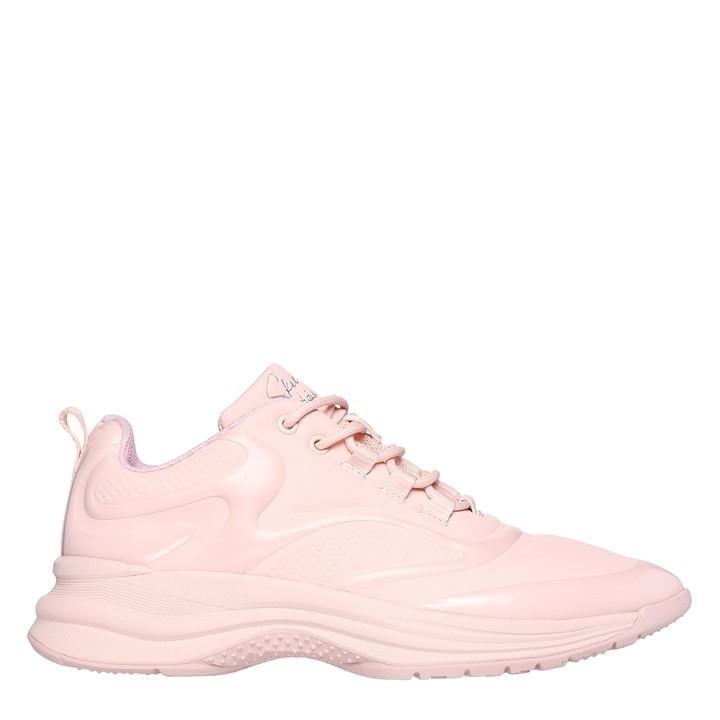 Skechers Women's Pink Glossed Hot Melt Embossed Neoprene Low-Top Trainers in Size 6, Sports Direct