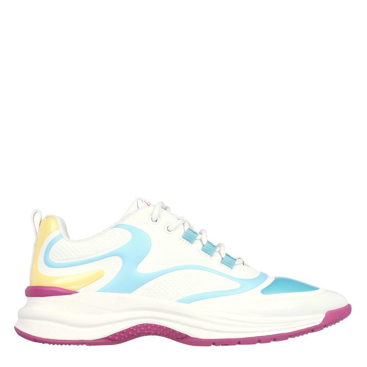 Skechers Women's White Glossed Hot Melt Embossed Neoprene Low-Top Trainers in Size 2.5, Sports Direct