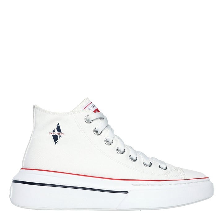 Skechers Women's White Canvas Air Cooled Classic Low-Top Trainers in Size 3.5, Sports Direct