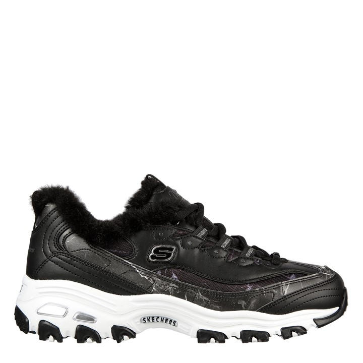 Skechers Women's Black D Lites 1 Classic Low-Top Trainers in Size 3, Sports Direct