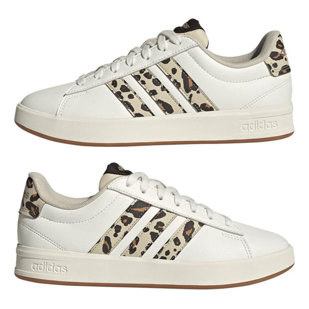 Бяло/Леопард - adidas - Womens Grand Court Sneakers