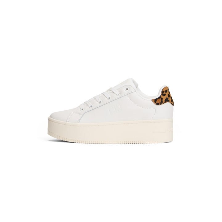 Tommy Jeans Women's White Tj Leopard Trainers in Size 6, Sports Direct