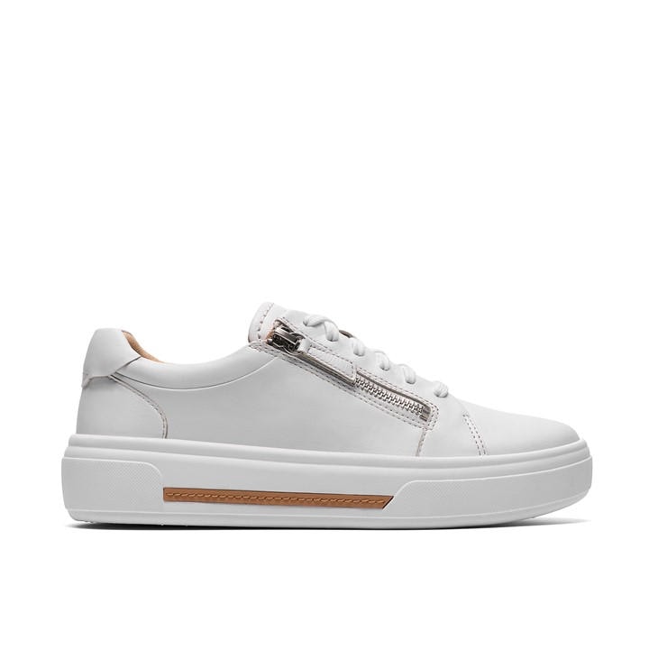 Clarks Women's White Low-Top Trainers in Size 5, Sports Direct