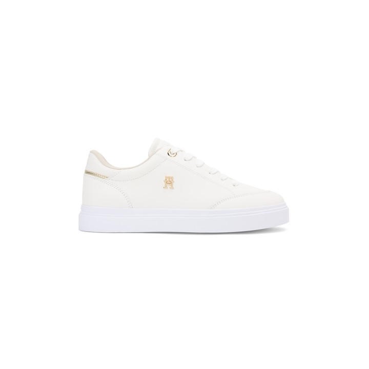 Tommy Hilfiger Women's White Tommy Chic Monogram Cupsole Trainers in Size 6, Sports Direct