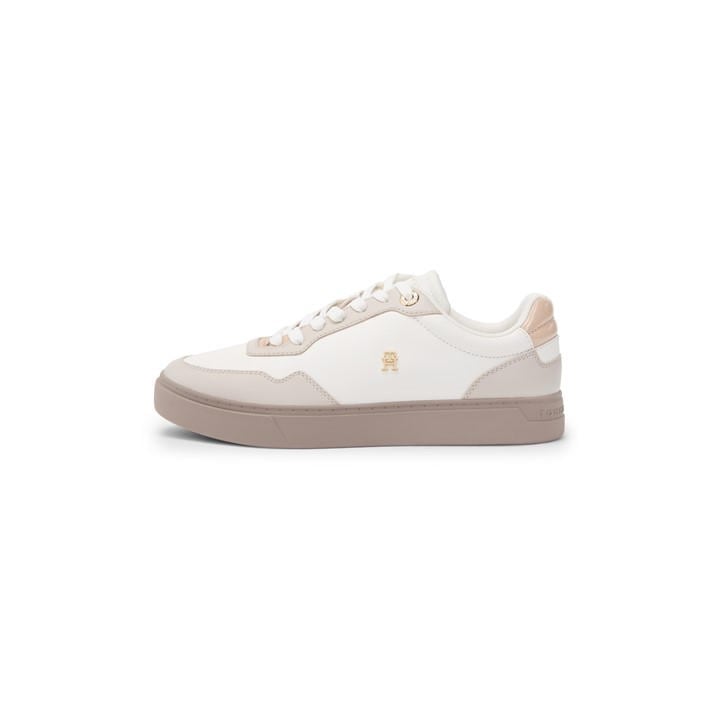 Tommy Hilfiger Women's Beige Cupsole Low-Top Trainers in Size 6, Sports Direct