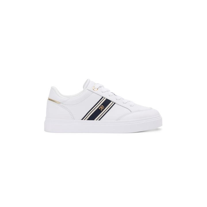 Tommy Hilfiger Women's White Low-Top Trainers in Size 5, Sports Direct