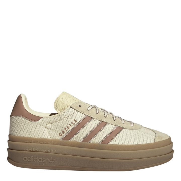 Adidas Originals Women's Beige Gazelle Bold Trainers in Size 3.5, Sports Direct