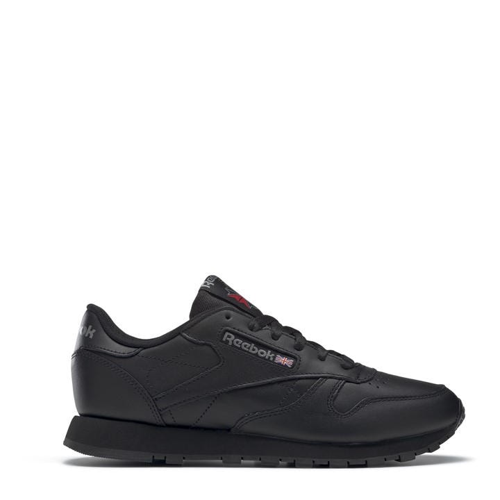 Reebok Women's Black Classic Leather Shoes in Size 4, Sports Direct