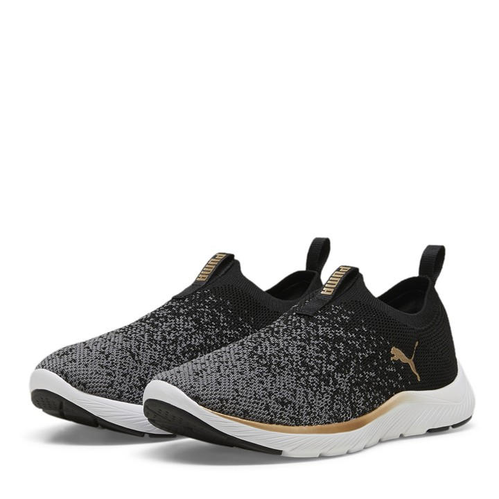 Puma Women's Black Softride Remi Slip-On Knitted Runners in Size 8, Sports Direct