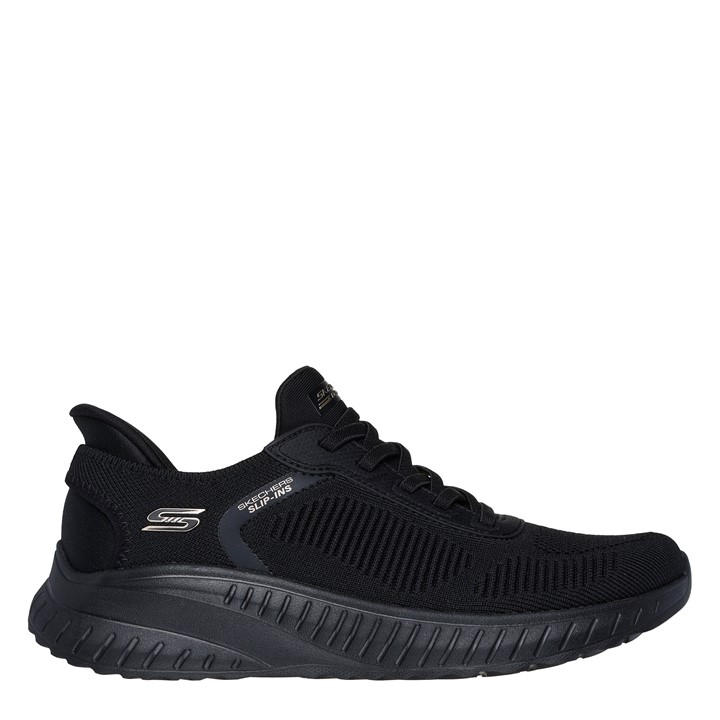 Skechers Women's Black Engineered Knitted Bungee Slip-On Runners in Size 5.5, Sports Direct