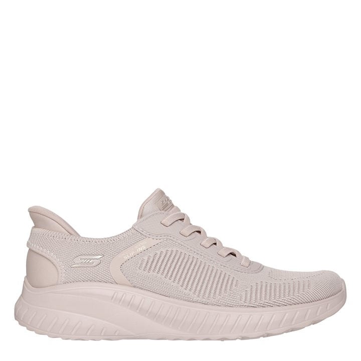 Skechers Women's Beige Engineered Knitted Bungee Slip-On Runners in Size 4, Sports Direct