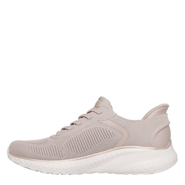 Natural/Gold - Skechers - Womens Engineered Knitted Bungee Slip-On Runners